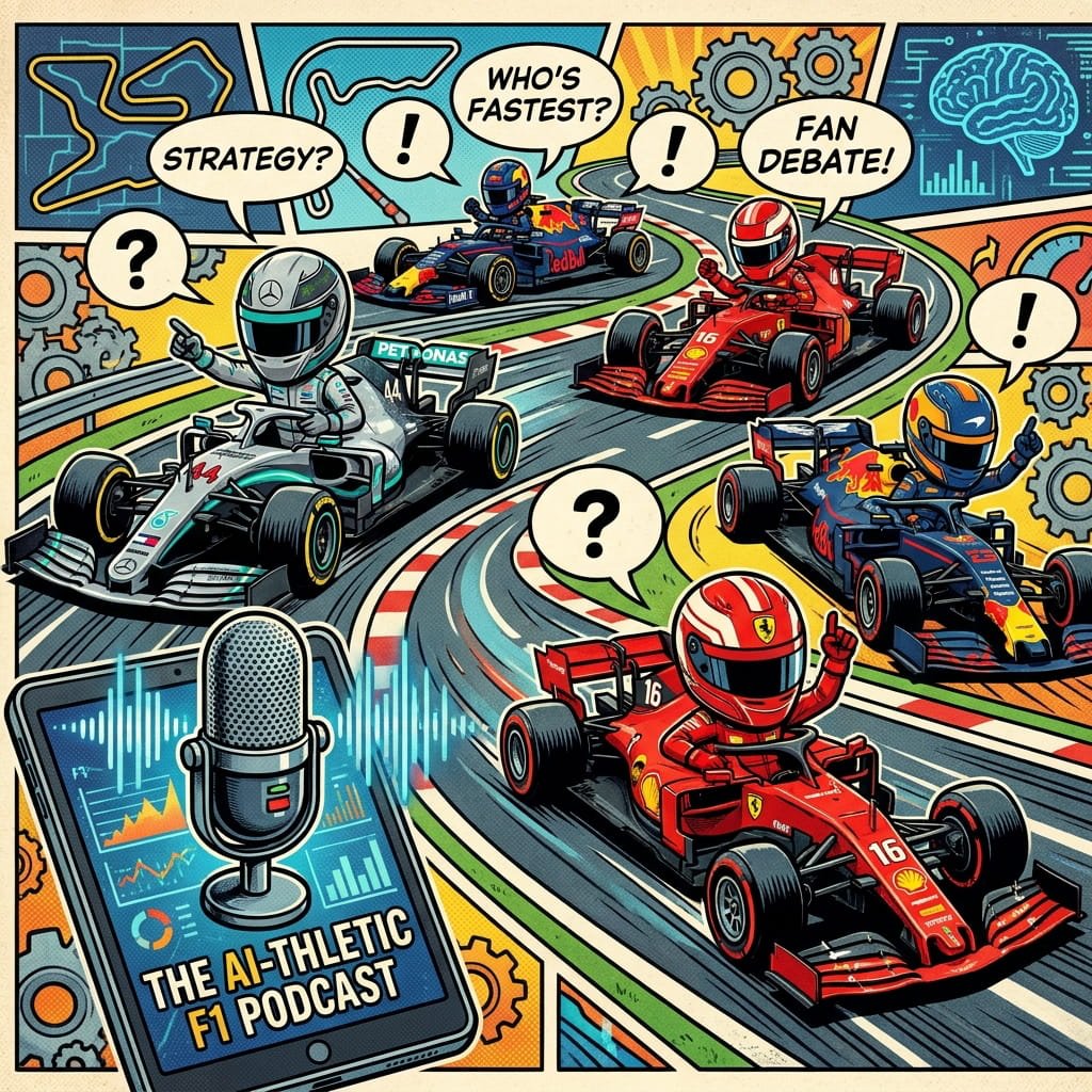 The AI-thletic F1 podcast cover art