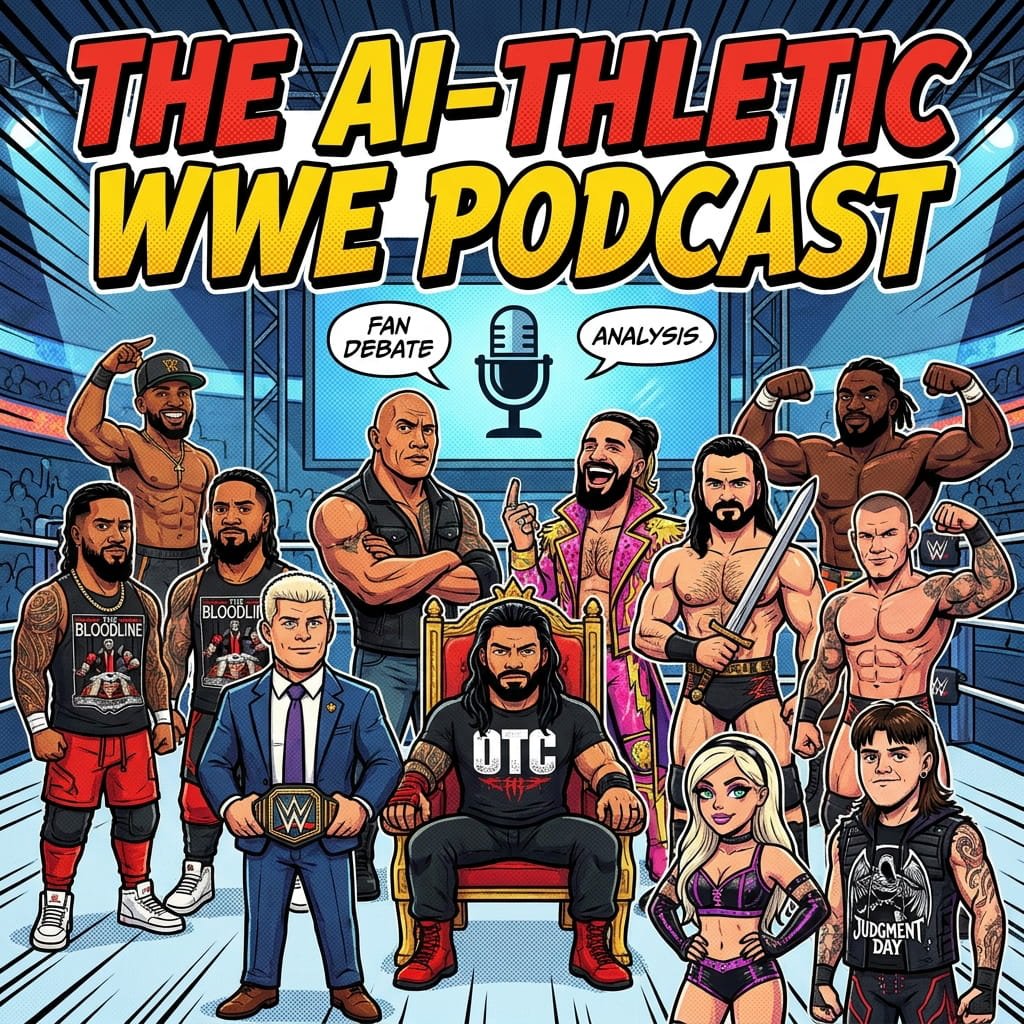 The AI-thletic WWE podcast cover art